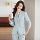 簡(jiǎn)蜓職業(yè)裝西裝套裝女高級感上班通勤播音主持人藝考上班正裝西服外套 單件淺藍色西裝 M(90-98斤)