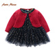 Auro Mesa 寶寶連衣裙百日周歲禮服女開衫毛衣網(wǎng)紗裙子兩件套