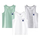 英博倫男童背心純棉春秋薄款兒童內穿打底上衣中大男童寶寶小男孩小背心 25207白+灰+綠 140