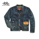RRL男裝 經典款復古風格版Westview牛仔布機車夾克RL93791 400-藍色 M