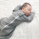 Mymini嬰兒投降式襁褓睡袋夏秋款莫代爾抱被防踢被新生兒寶寶防驚跳包巾 灰色 L號(hào)長(zhǎng)74cm【適合14-20斤寶寶用】