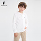 POLOWALK男童長袖POLO衫新品2025秋季新款男女童翻領(lǐng)長袖上衣套頭打底T恤 白色 120 cm
