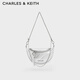 CHARLES&KEITH時(shí)尚鏈條單肩斜挎包腰包女包女士生日禮物七夕禮物CK2-80151325 Silver銀色 S
