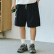 714street潮牌日系短褲男女夏季運動(dòng)褲五分褲寬松休閑褲工裝褲子 深藍色 L