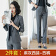 訫噯逸衫職業(yè)裝女裝套裝小西裝春秋新品韓版外套工裝售樓酒店面試正裝女 灰色西裝+西褲 M