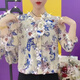 索宛亦（SUOWANYI）七分袖時尚2023夏天衣服收腰遮肚上衣寬松年輕洋氣t恤女 白色 5XL 建議【165-180斤】