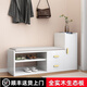 皮空間全實(shí)木換鞋凳家用門(mén)口客廳可坐穿鞋凳鞋架一體簡(jiǎn)約長(cháng)凳抽屜鞋柜 白色（包安裝） 100+28cm