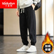 卡度頓特大碼8XL-M運動(dòng)褲男280斤胖子休閑寬松褲加肥加大碼運動(dòng)衛褲 K9251黑色 加絨 6XL 建議220-240斤左右
