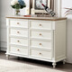 一具一家美式實(shí)木八斗柜白色奶油風(fēng)客廳靠墻邊柜多抽屜主臥床尾柜儲物柜子 9958八斗柜123.5*45*90.5CM 可可蛋奶白+希法卡其灰