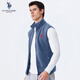 U.S. POLO ASSN.馬甲男抓絨搖粒絨春秋立領(lǐng)無袖背心男裝外套灰色L