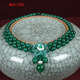 炎氏綠色瑪瑙民族風(fēng)遮疤痕頸鏈項(xiàng)鏈女短款鎖骨鏈脖子裝飾品百搭可調(diào)節(jié) 珠子約28CM+繩子50CM/尺寸可調(diào)節(jié)