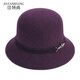 佳妍尚中老年人帽子女士秋冬天羊毛呢禮帽盆帽媽媽奶奶冬季保暖帽老人帽 紫色帽子 均碼（52厘米-58厘米）