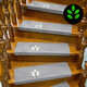 小棕熊（XIAOZONGXIONG） 小棕熊實(shí)木樓梯踏步墊免膠自粘防滑家用樓梯墊夜光腳墊滿(mǎn)鋪地墊 五葉草灰色/免膠自吸 70x22x4.5cm【白色大理石慎用】