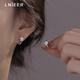 Lnieer925銀花朵耳環(huán)女2025新款高級感耳釘時(shí)尚五瓣花耳扣小耳圈耳飾品 微鑲花朵耳環(huán) 【通體925銀】