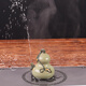 康韻 茶寵擺件手工創(chuàng)意精品噴水茶寵青蛙茶玩可養(yǎng)功夫茶盤(pán)擺件 綠色葫蘆青蛙?chē)娝鑼? title=