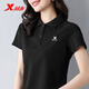 特步 短袖t恤女夏季翻領(lǐng)POLO衫女冰絲透氣速干半袖女士跑步休閑運動(dòng)服 黑色-【店長(cháng)推薦】 翻領(lǐng)/速干透氣 3XL 185