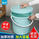 茶花（CHAHUA）帶蓋水桶家用塑料桶手提桶洗衣桶學(xué)生宿舍用桶盆拖把桶圓桶泡腳桶 【帶蓋藍色】 21L 1個(gè)