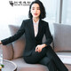 訫噯逸衫加絨西裝外套女修身冬季新款加厚職業(yè)套裝女西服保暖工作服商務(wù)正裝女 單件-常規(guī)黑色西服 3XL（建議體重128-136斤）