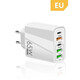 閃步65W多口美規雙PD充電器3USB快充適用蘋(píng)果安卓華為小米TypeC充電頭65W氮化鎵白色歐規歐洲地區適用