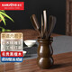 金灶（KAMJOVE）黑檀木實(shí)木茶道六君子茶夾杯夾茶則 功夫茶具配件套裝實(shí)木精雕 KP-6