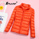 VRSZEE高端品牌輕薄羽絨服女短款連帽25秋冬季新款修身輕便韓版時(shí)尚外套 橙色【立】 2XL