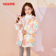 鴨鴨兒童羽絨服女童2025新款加厚保暖女寶中長(cháng)款洋氣時(shí)尚冬季童裝外套 云朵印花 110
