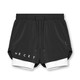 GEKM 肌肉健身兄弟運動(dòng)休閑雙層短褲 男士夏季跑步訓練彈力籃球速干五分褲 黑色 XXL【建議160-180斤】
