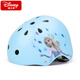 迪士尼（Disney）兒童頭盔帶燈男女輪滑護具自行車(chē)溜冰鞋滑板平衡車(chē)滑步車(chē)安全頭盔 冰雪奇緣青色可調盔 均碼