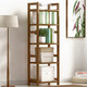 竹藝佳（ZHUYIJIA）收納儲物架客廳臥室落地楠竹多層置物架可放書(shū)雜物架層架家用架子 茶色全板-五層35cm置物架