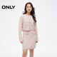 ONLY秋季時(shí)尚裝飾口袋針織短款套裝連衣裙女|124446001 G34 粉色粗花呢 M (165) 84A