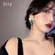 思梨高級感蝴蝶結(jié)閃鉆耳環(huán)女優(yōu)雅夸張大氣耳飾長款網(wǎng)紅氣質(zhì)流蘇耳墜 滿鉆蝴蝶結(jié)流蘇耳環(huán)-銀針