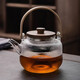 慈空 高硼硅大容量玻璃煮茶帶茶水分離茶漏加熱燒水壺耐高溫提梁壺 豎紋提梁壺 800ml