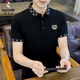 啄木鳥(niǎo)（TUCANO）短袖t恤男翻領(lǐng)夏季潮流POLO領(lǐng)衫半袖棉夏款高端打底體恤男裝上衣 TX7706黑色 2XL (135-150斤)