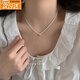 水云淼波光粼粼滿(mǎn)天星項鏈女氣質(zhì)橄欖綠小巧高級感輕奢小綠鉆鎖骨鏈QC 禮盒裝