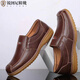 銳圖尼牛筋底真牛皮男鞋布洛克鞋男款真皮商務(wù)正裝男士皮鞋防滑軟底爸爸 咖啡色 215牛筋底 41 頭層牛皮