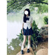 帛飾衣櫥甜妹jk制服套裝學(xué)生夏季收腰短袖白襯衫配jk百褶裙女 白襯衫+岡梨田格裙+領(lǐng)結+飛機盒 S