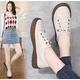 NLPN踩屎感超軟平底單鞋女春秋牛皮軟皮軟面舒適真皮軟底孕婦媽媽皮鞋 米白色 37