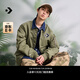 匡威（Converse）官方 春日外套男女美式復(fù)古飛行員夾克10024169 草綠色/10024169-A02 L