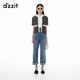 DZZIT地素短外套2024秋季新款粗花呢小香風(fēng)復(fù)古上衣女 黑色 M