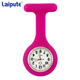 laipute護士表胸表環(huán)保硅膠掛表男女時(shí)尚可愛(ài)夜光指針懷表可刻字護士掛表 玫紅色