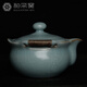 臺(tái)灣柏采汝窯手抓茶壺 二代新粉青 柏采窯CB-101BX 蘊(yùn)玉壺蓋碗茶具 汝瓷開片 功夫茶具