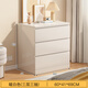 歐貿五斗柜斗柜抽屜柜現代臥室儲物柜收納柜客廳靠墻小立柜床頭柜邊柜 60cm三層三抽暖白