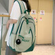 辰敘中學(xué)生書(shū)包女初中生高中生簡(jiǎn)約背包2024新款夏小學(xué)生雙肩包女ins 綠色【黑球】