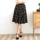特尚萊菲 波點(diǎn)半身裙女春秋新款中長(cháng)款裙子高腰A字裙休閑顯瘦傘裙口袋百搭半裙 BHF929 黑底白圓點(diǎn) M（2尺1-2尺2）