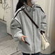 Jret衛(wèi)衣外套女學生韓版寬松秋冬季2025新款學院風加絨加厚棒球服ins 灰色 M