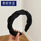 默研（MOYAN）黙研（MOYAN）高顱頂寬邊發(fā)箍女頭箍網(wǎng)紅感發(fā)卡頭飾洗臉百搭外出 小清爽純色麻花辮發(fā)箍#黑色【高定版】