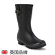 Evercreatures英國黑色雨鞋中筒雨靴女鞋套橡膠雨靴防滑防水鞋水靴 女款 黑色中筒11ABK 38(UK5)