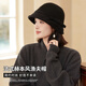 目丸漁夫帽子女秋冬季韓版保暖英倫復古盆帽休閑時(shí)尚百搭優(yōu)雅小禮帽女 黑色 均碼