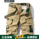 JEEP SPIRIT吉普短褲男春夏季工裝褲五分褲新款百搭時尚百搭日常休閑沙灘褲 1701（卡其色） 32 (125斤-135斤)