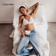 Calvin Klein內(nèi)衣【七夕禮物摩登引力帶】25夏女ck無(wú)鋼圈羅紋三角文胸QF8248AD 100-月光白 M